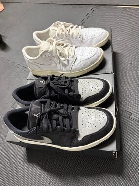 Two pairs of Nike Air Jordan one low golf shoes size 10.5